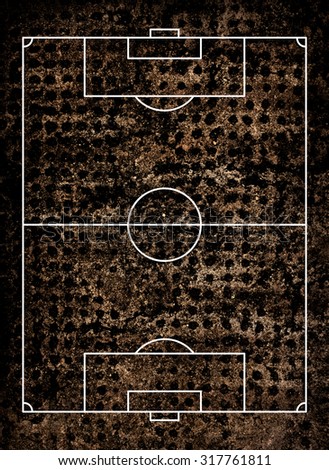 Soccer floor plan on dirty floor background