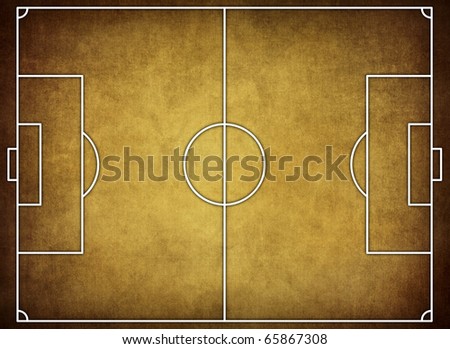 Soccer stadium floor plan on vintage background