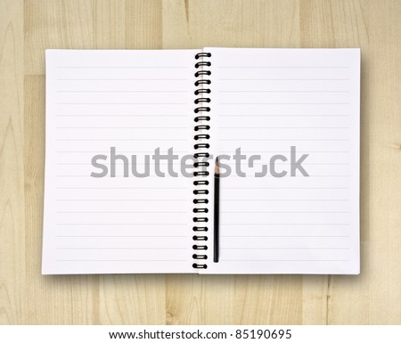 blank book on the wooden background