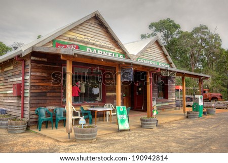 AUSTRALIA - APRIL 24, 2014: A general store in Rosa Brook, in the Margaret River area of Western Australia, is a reminder of the past.