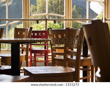 Cafe window and view