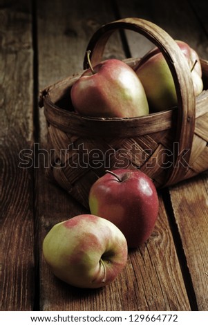 apples on wood deck