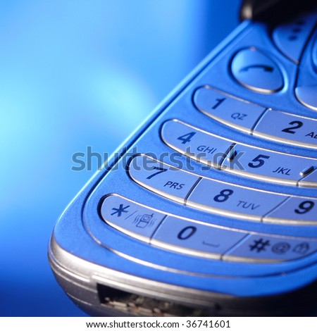 mobile keypad in blue light