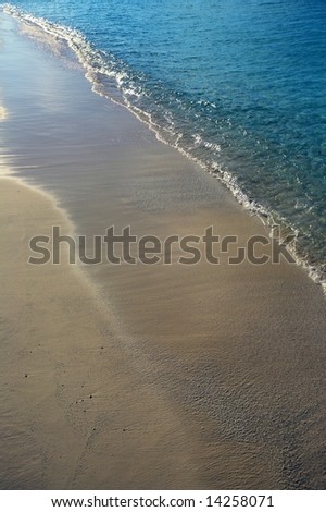 Nice blue water ripples near a shore in the Indian Ocean
