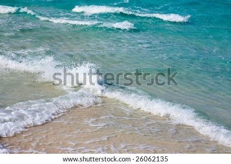 Water ripples near a shore in the Indian Ocean