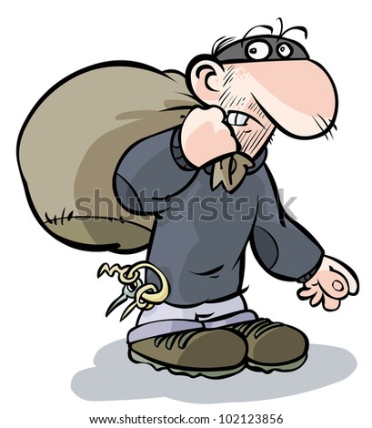 Cartoon Burglar. Stock Vector Illustration 102123856 : Shutterstock