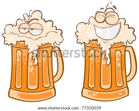 Two funny pint of beer.
