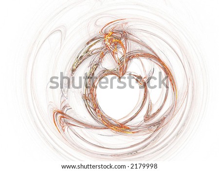Heart of fire in a circle on white background