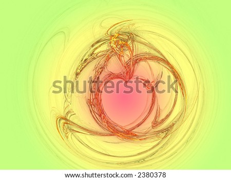 Heart of love in a circle on pastel gradient background