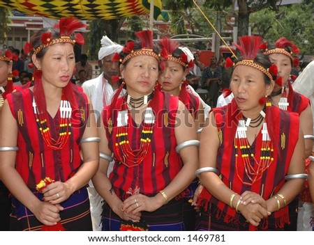 Naga Women With Traditional Costumes Get Ready To Perform Their ...