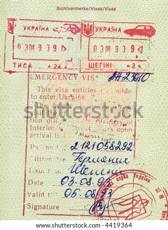 visa and stamps romania in german passport