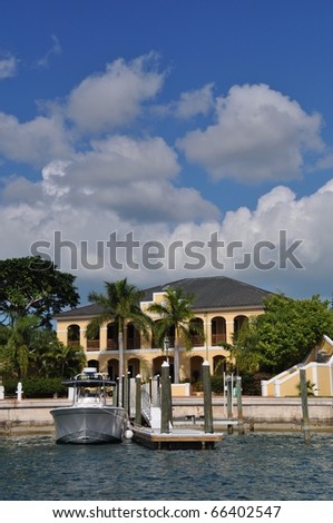 Marina and houses at Port Luyaca, Freeport, Grand Baha Island, Bahamas