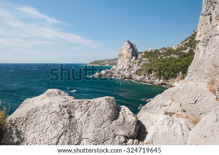 Swan Wing rock on the shore of Simeiz settlement, Crimea
