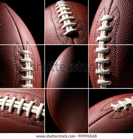 American football ball, collage