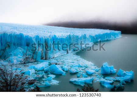 View of the magnificent Perito Moreno glacier, patagonia, Argentina.  ( HDR image )
