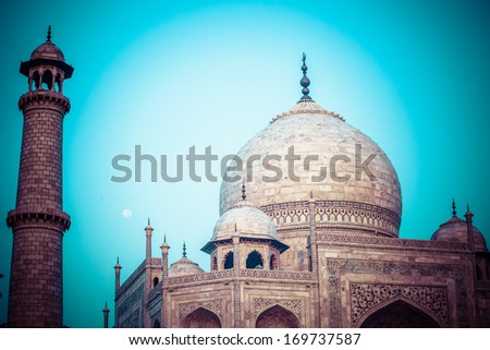 Taj mahal , A famous historical monument, A monument of love, the Greatest White marble tomb in India, Agra, Uttar Pradesh