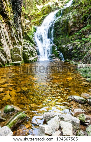 Poland. The Karkonosze National Park (biosphere reserve) - Kamienczyk waterfall