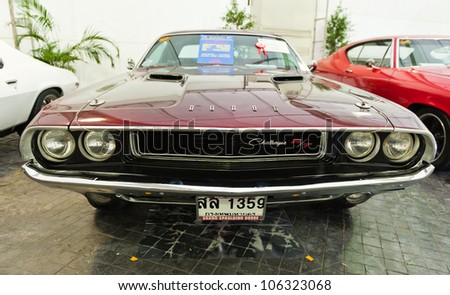 BANGKOK - JUNE 24 : Dodge Challenger R/T (1970) on display at The 36th Bangkok Vintage Car Concours on June 24, 2012 in Bangkok, Thailand.