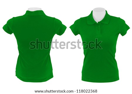 green polo shirt on white background