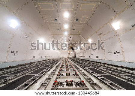 inside air cargo freighter
