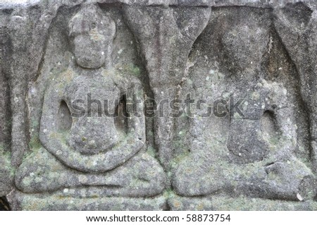 sandstone carving at Phimai  Castle, Thailand