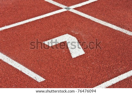 Number seven on the start of a running track - check my portfolio for other numbers