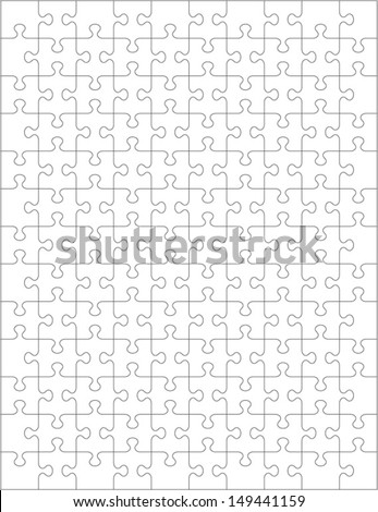 Jigsaw puzzle blank template or cutting guidelines of 130 transparent pieces. Pieces are easy to separate (every piece is a single shape).  For high res JPEG or TIFF see image 45999706
