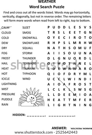 Weather word search puzzle game
