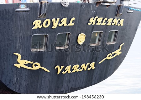 VARNA, BULGARIA - APRIL 30, 2014: Varna is a host of the international maritime event - the SCF Black Sea Tall Ships Regatta. The Bulgarian ''Royal Helena''.