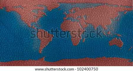 recycle leather world map for your background