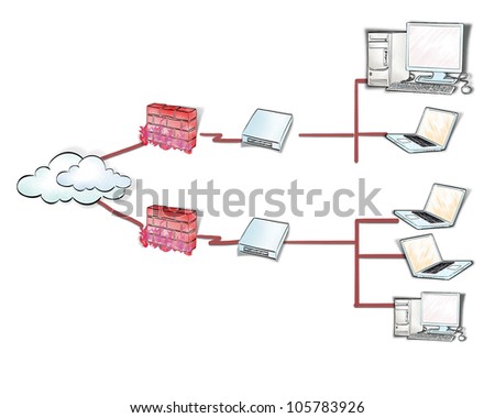businessman drawing a security plan for a firewall system