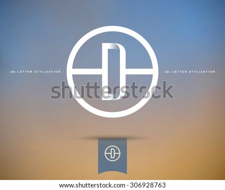 Abstract Vector Logo Design Template. Creative Concept Round Icon. Letter D Stylization 