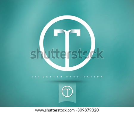 Abstract Vector Logo Design Template. Creative Concept Round Icon. Letter T Stylization 