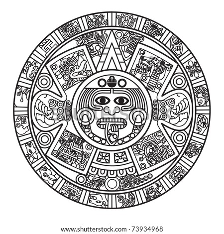 Stylized Aztec Calendar, Raster Version Stock Photo 73934968 : Shutterstock