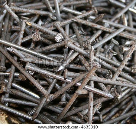 Many Rusty Iron Nails (Close-Up Background). Stock Photo 4635310 ...