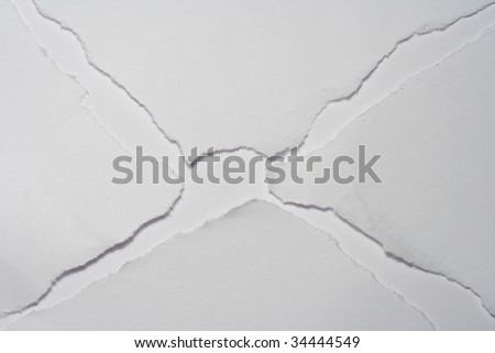 isolated on white: white broken paper
