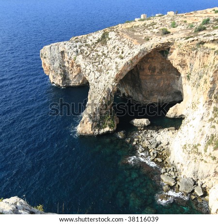 View of Blue Grotto (Malta, Maltese islands)