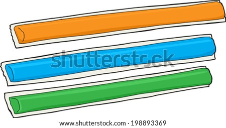 Separate icy freeze pops over isolated background