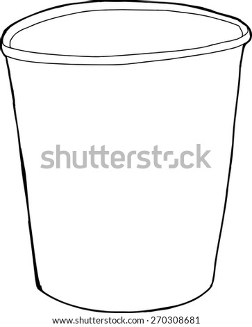 Single empty cup outline drawing over white background