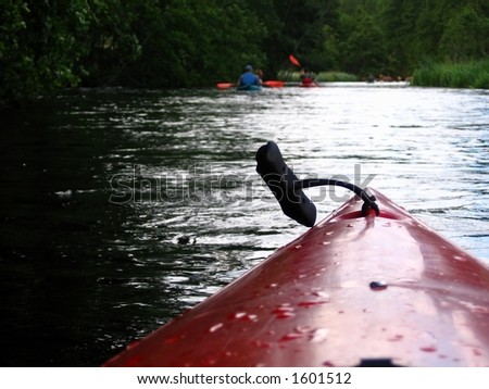 kayaking;  canoe on the river (Wda, Poland)