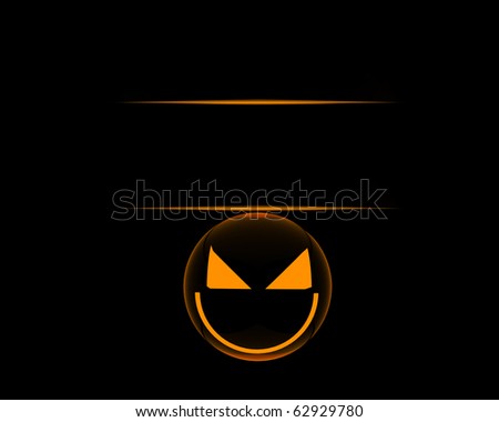 evil orange smile interface design element with room for text