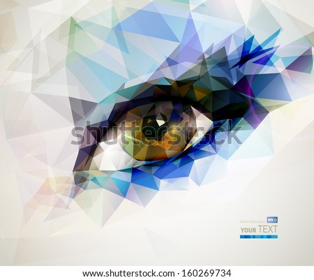 female eye created from polygons 