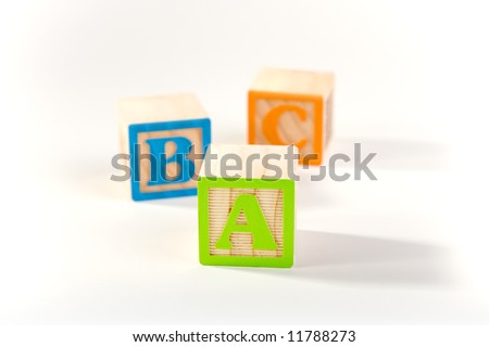 ABC blocks laying on white surface