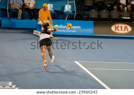 MELBOURNE - JANUARY 19: Australian tennis player Casey Dellacqua, at the Australian Open on January 19, 2009 in Melbourne Australia.