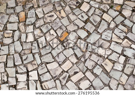 Traditional Portuguese stone sidewalk in Rio de Janeiro