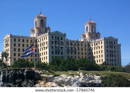 Historic hotel, Havana The historic Nacional Hotel, one time residence of Hollywood stars and mafia gangsters in the Vedado district of Havana.