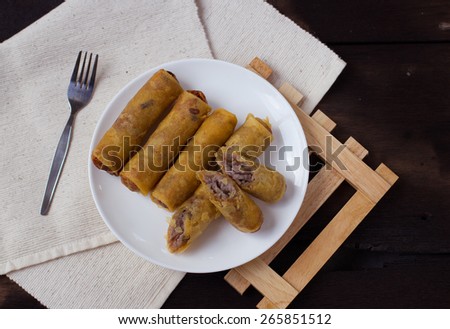 Taro fry spring roll cambodia and thai style food