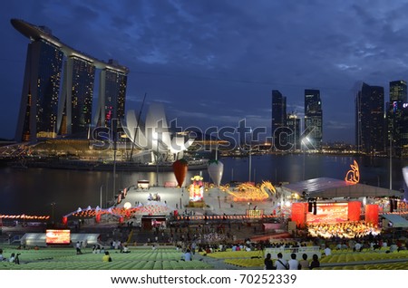 SINGAPORE - FEB 1 : River Hongbao 2011 opening night 25th, celebrates Lunar New Year at Marina Bay Feb 1, 2011 in Singapore.