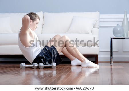 Similar – Image, Stock Photo man training next to river