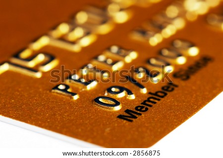 Membership Credit Card in gold isolated on white background